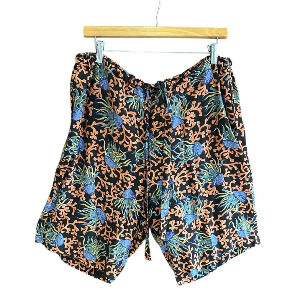 VINTAGE 80s NICK & NORA x SHADY CHARACTER‎ Jelly Fish Print Shorts OSFM RARE